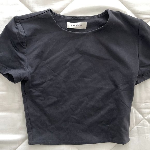 Aritzia Babaton Contour Crew T-Shirt Body-hugging crewneck t-shirt Almost BN - Picture 2 of 5